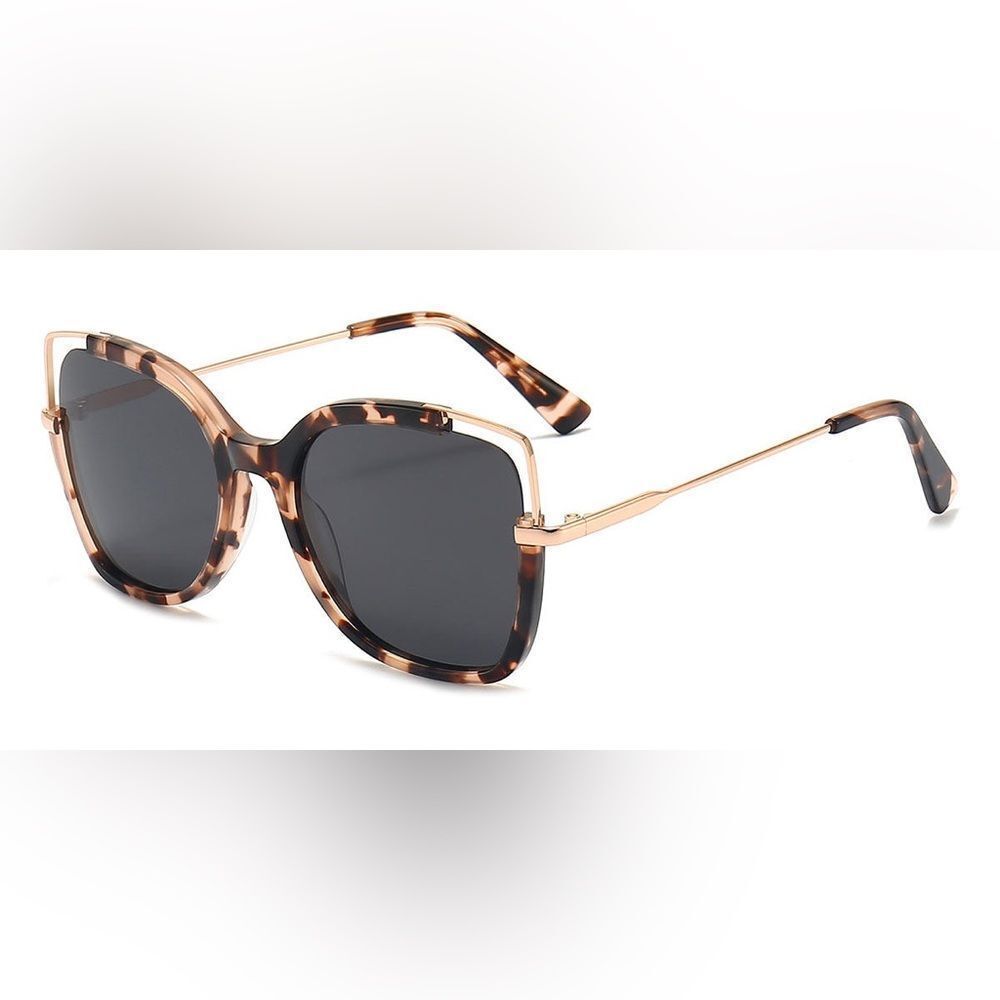 Stylish Tortoiseshell Square Frame Sunglasses - Nalei 54-19-140
